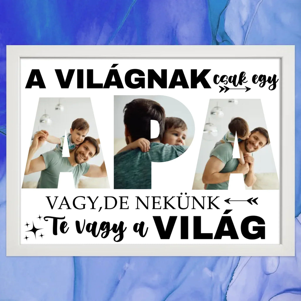 Egyedi fényképes apák napi falikép - Ajándékverzum