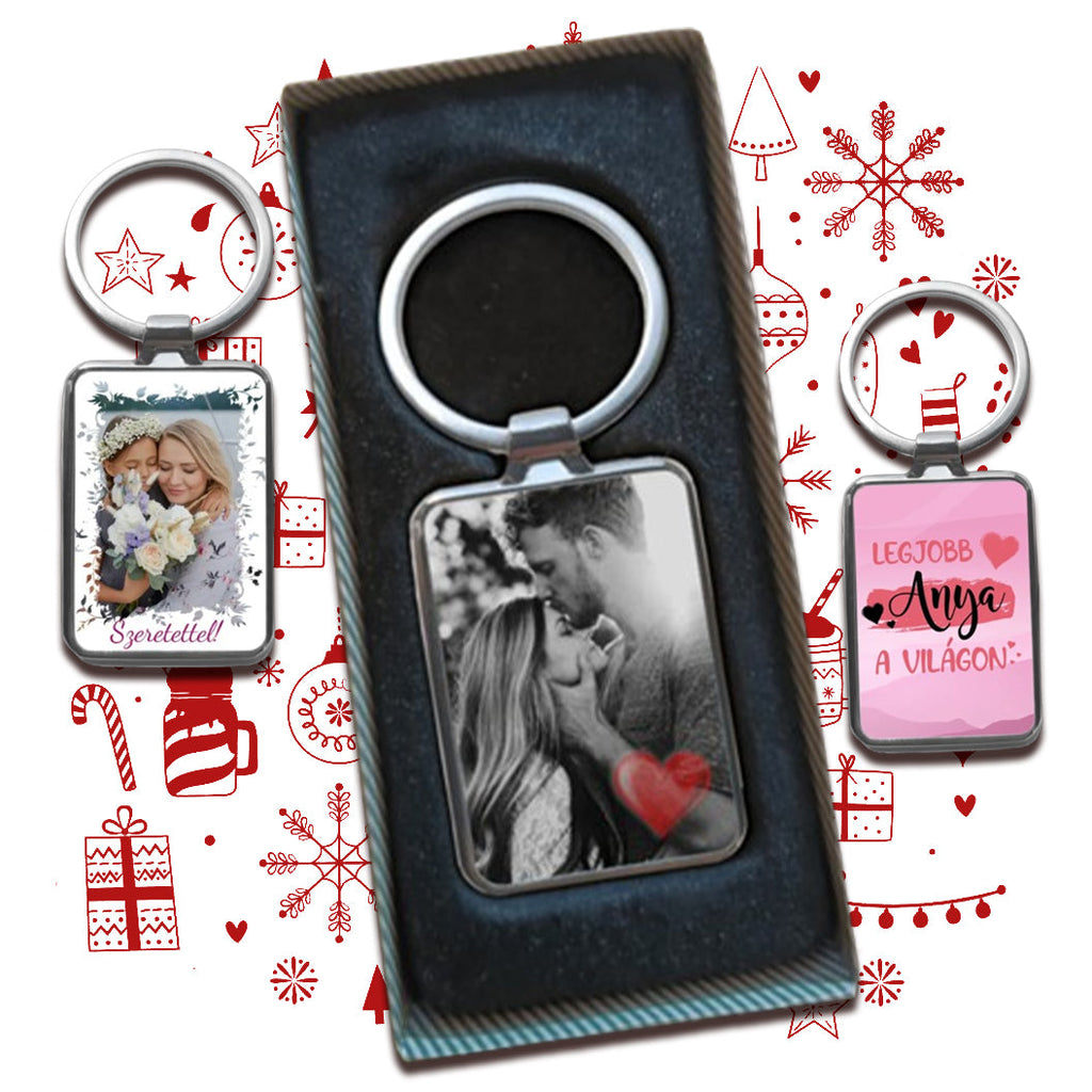 Egyedi fényképes kulcstartó
