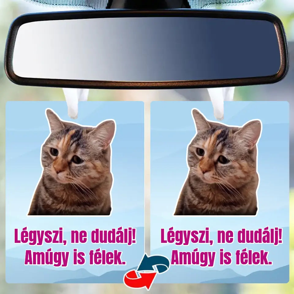 Egyedi autóillatosító cica meme - Ajándékverzum