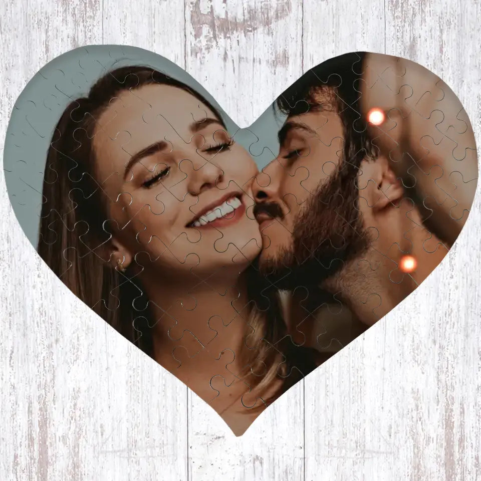 Egyedi fényképes puzzle szív alakú - Ajándékverzum
