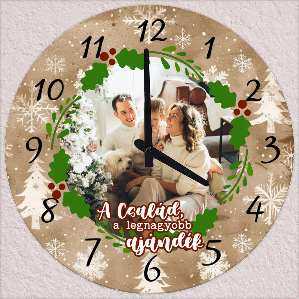 Egyedi fényképes családi falióra