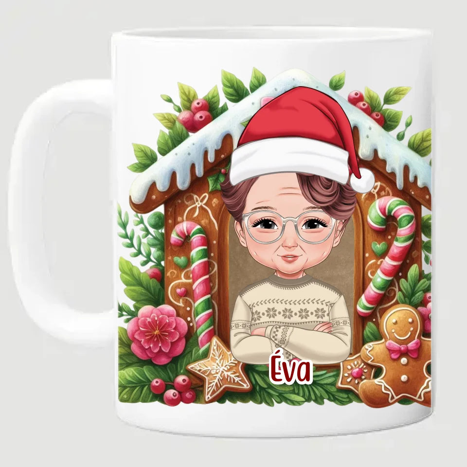 Egyedi karakteres karácsonyi bögre idősebb nőknek - Ajándékverzum