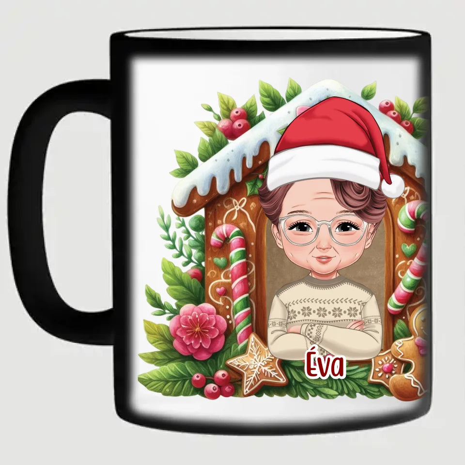 Egyedi karakteres karácsonyi bögre idősebb nőknek - Ajándékverzum