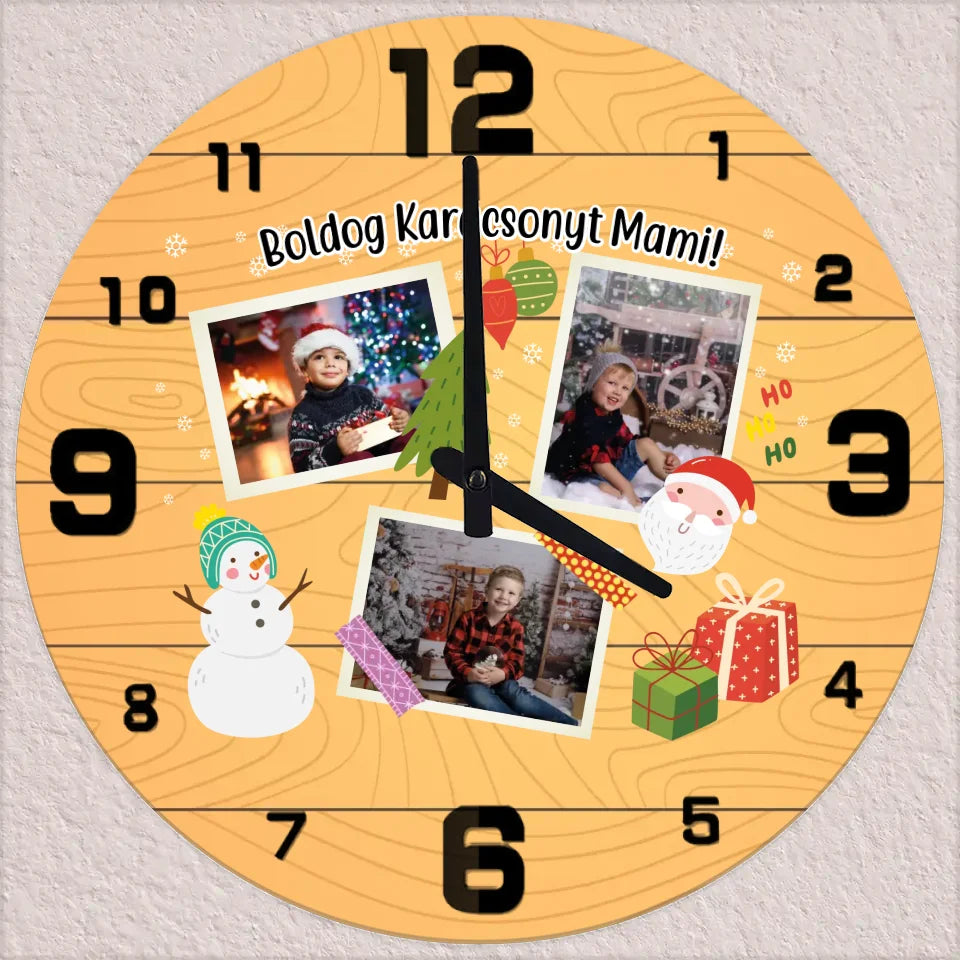 Karácsonyi falióra az unokáktól - Ajándékverzum
