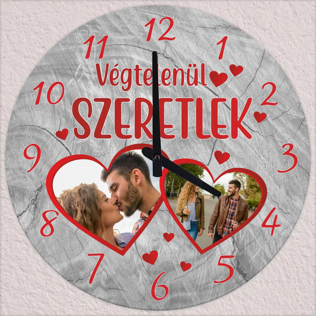 Valentin napi fényképes falióra - Ajándékverzum