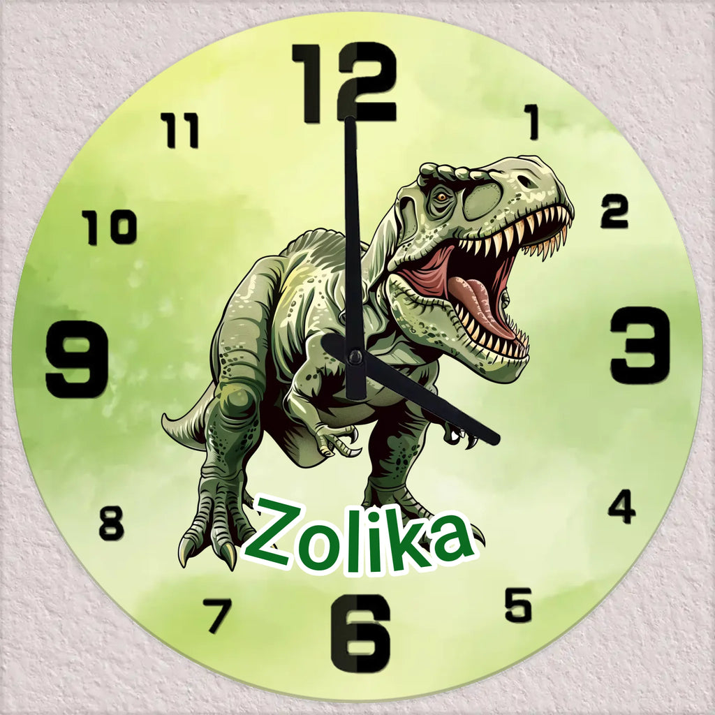 Dino mintás falióra saját névvel - Ajándékverzum