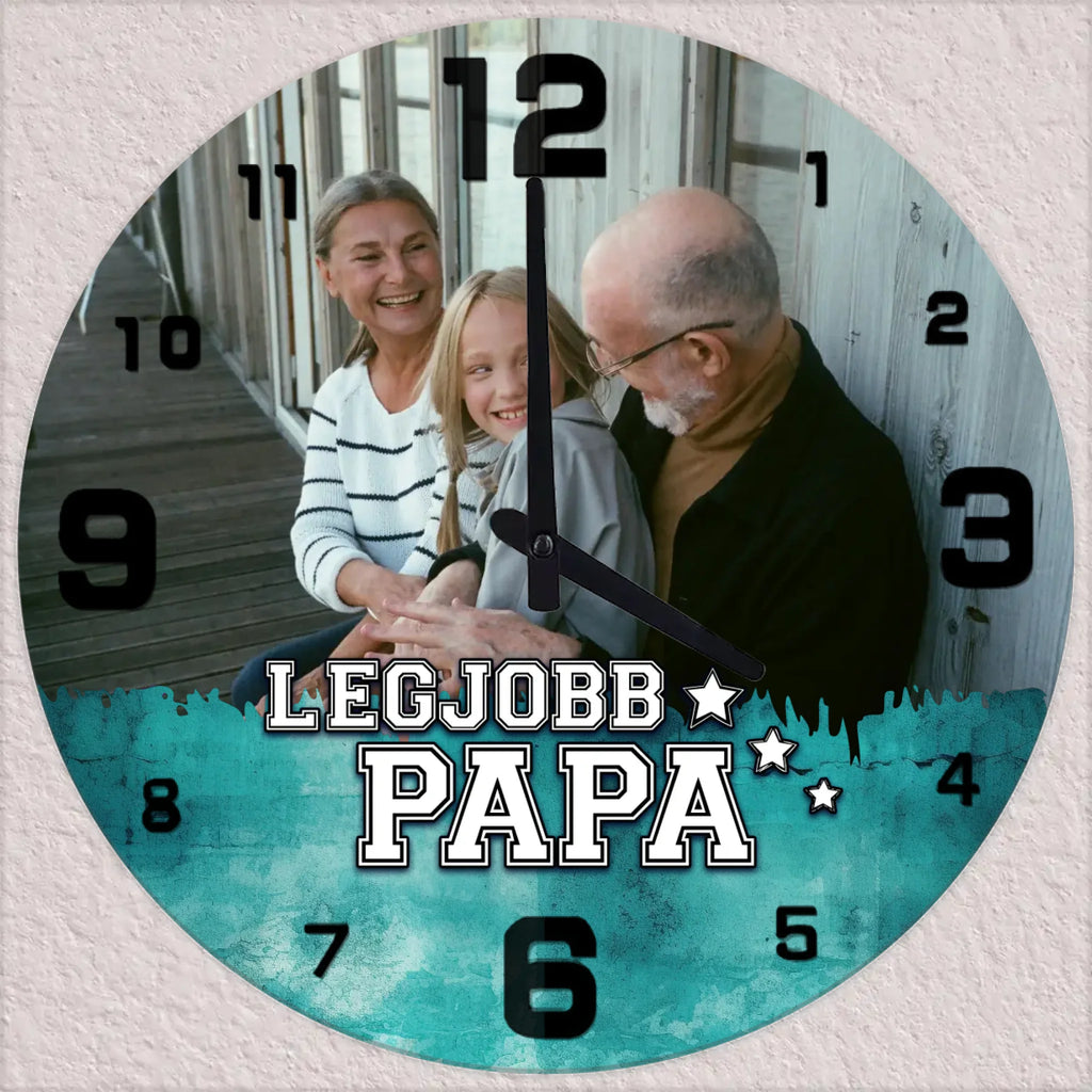 Egyedi fényképes falióra papának - Ajándékverzum