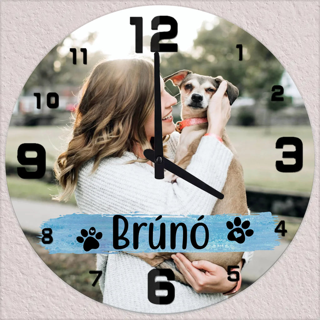 Egyedi fényképes falióra gazdiknak a kis kedvenc fotójával - Ajándékverzum