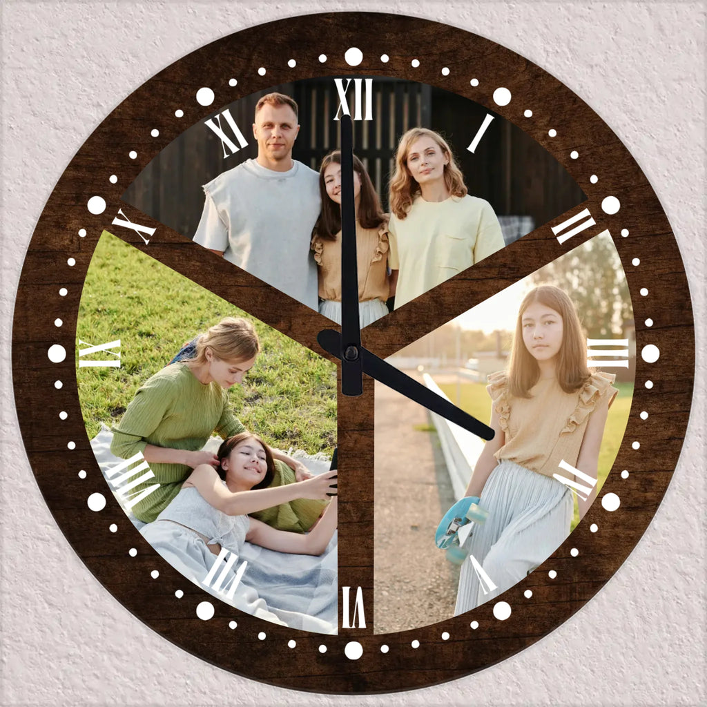Egyedi fényképes falióra 3 fotóval - Ajándékverzum