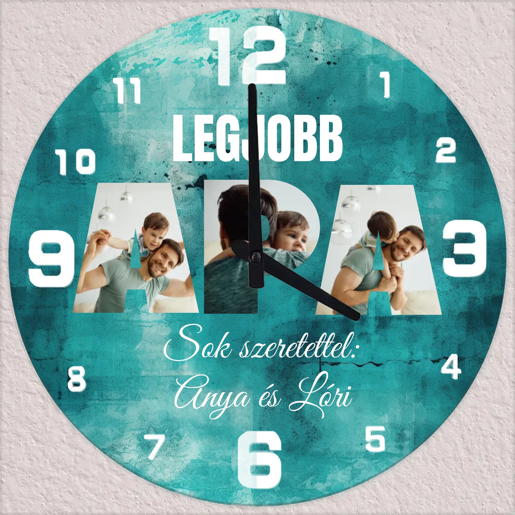 Apa szóképes egyedi fényképes falióra - Ajándékverzum