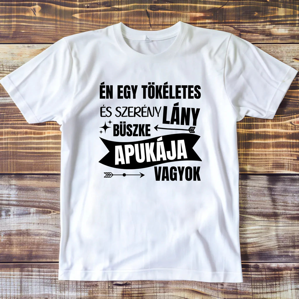 Vicces póló apának - én egy tökéletes és szerény lány apukája vagyok - Ajándékverzum