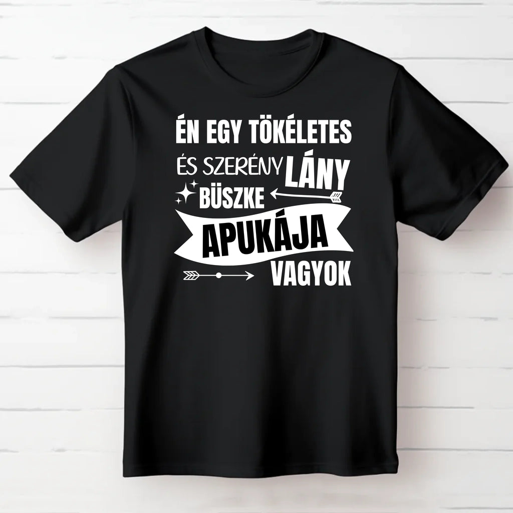 Vicces póló apának - én egy tökéletes és szerény lány apukája vagyok - Ajándékverzum