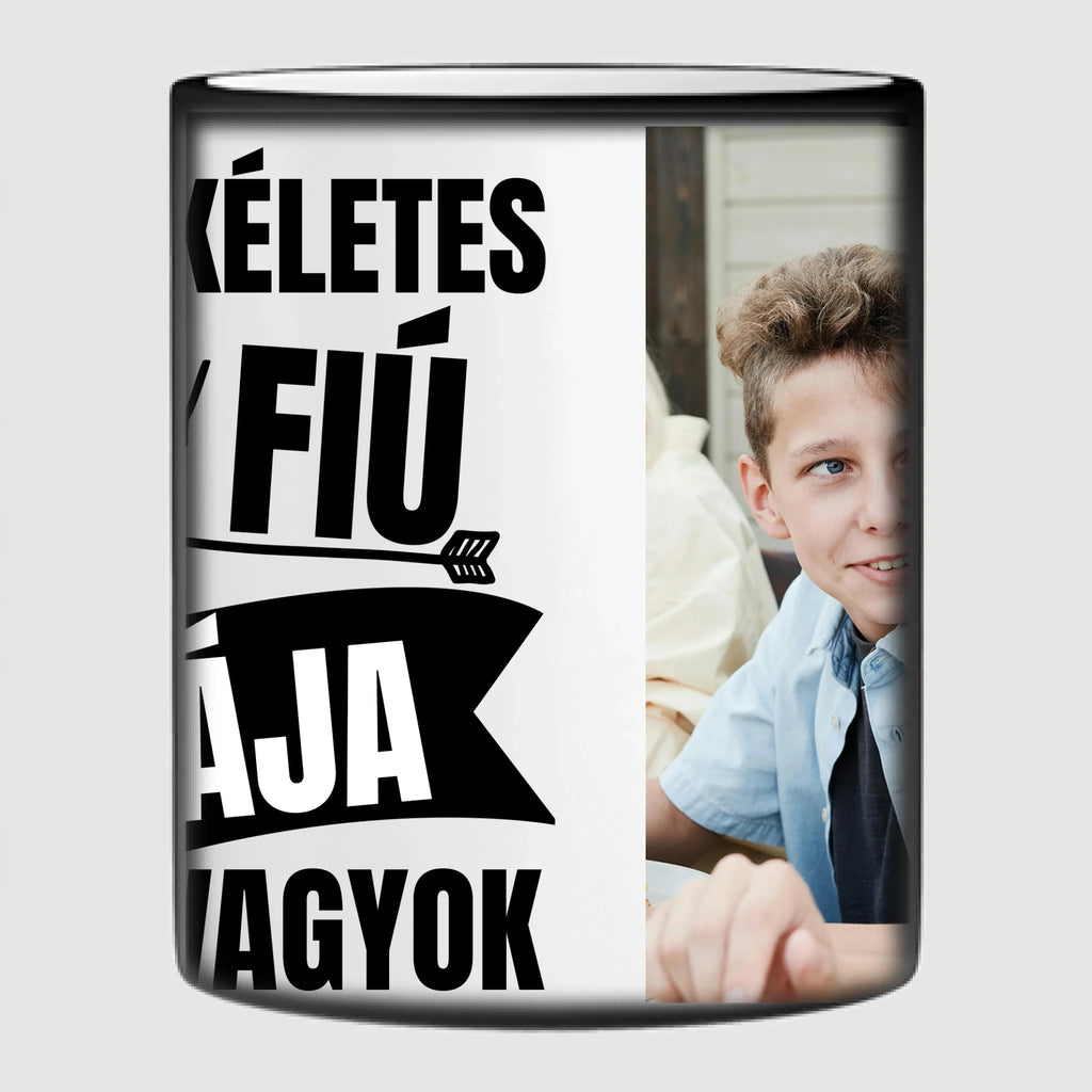 Vicces fényképes bögre apának - én egy tökéletes és szerény fiú apukája vagyok - Ajándékverzum