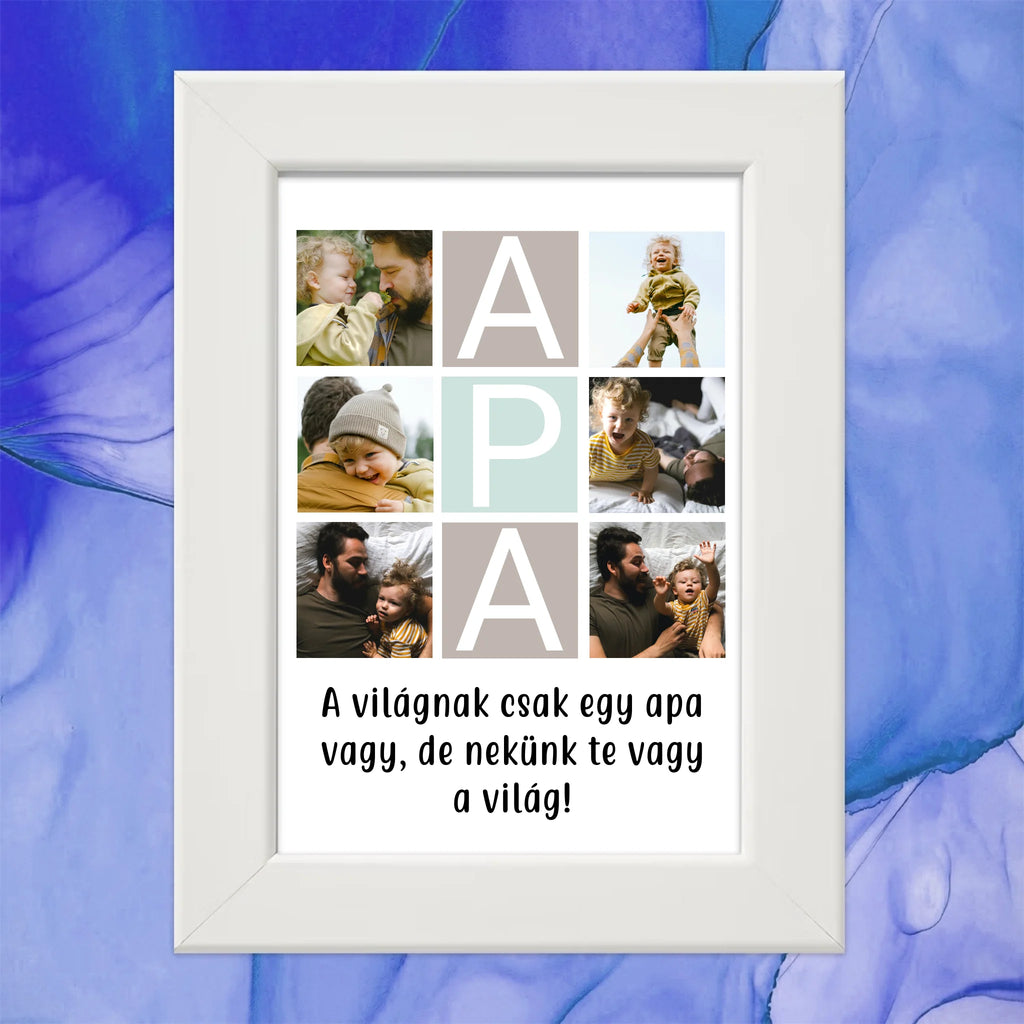 Apa feliratos egyedi 6 fényképes falikép egyedi szöveggel - Ajándékverzum