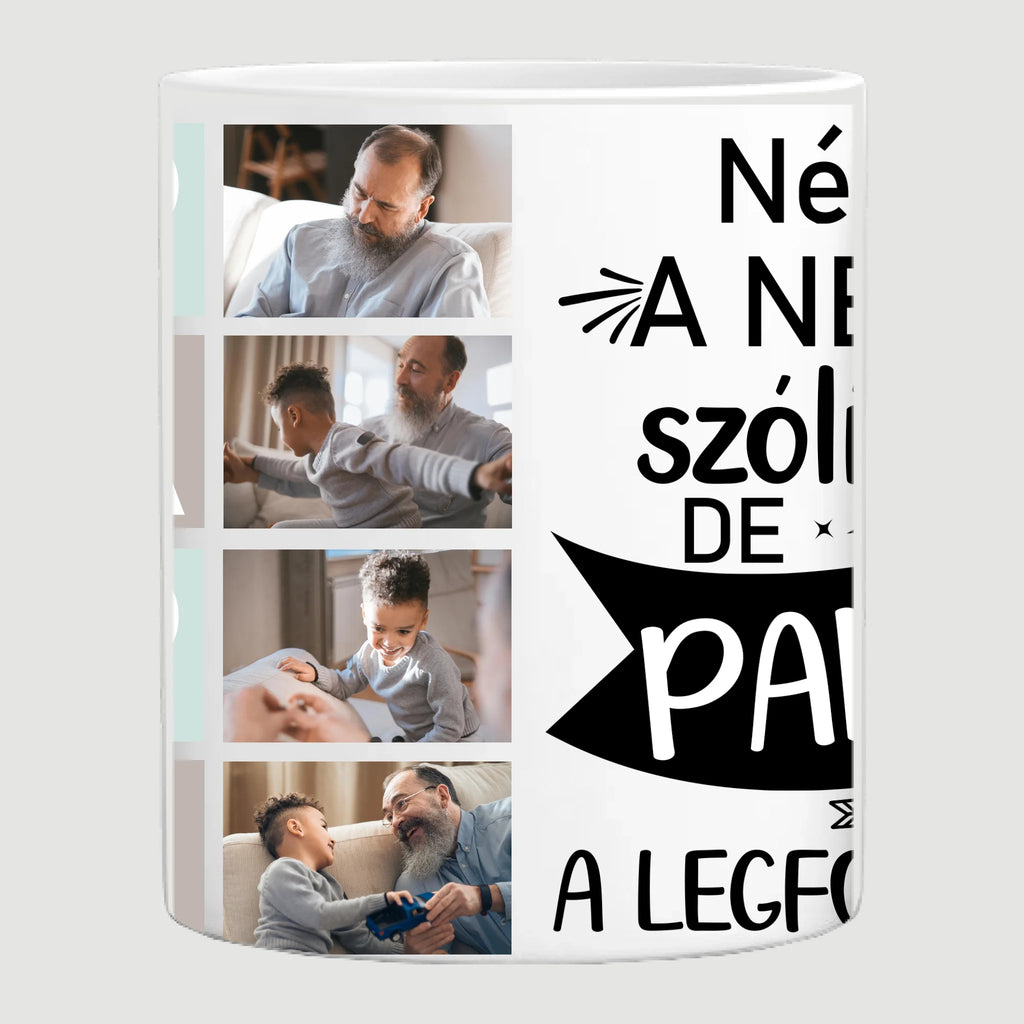 Papa feliratos egyedi 8 fényképes bögre választható felirattal - Ajándékverzum