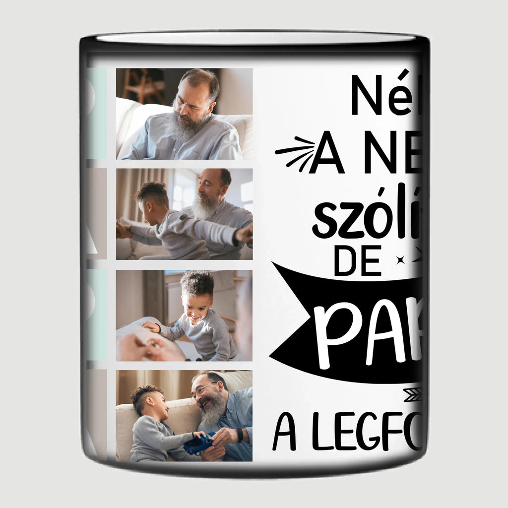 Papa feliratos egyedi 8 fényképes bögre választható felirattal - Ajándékverzum