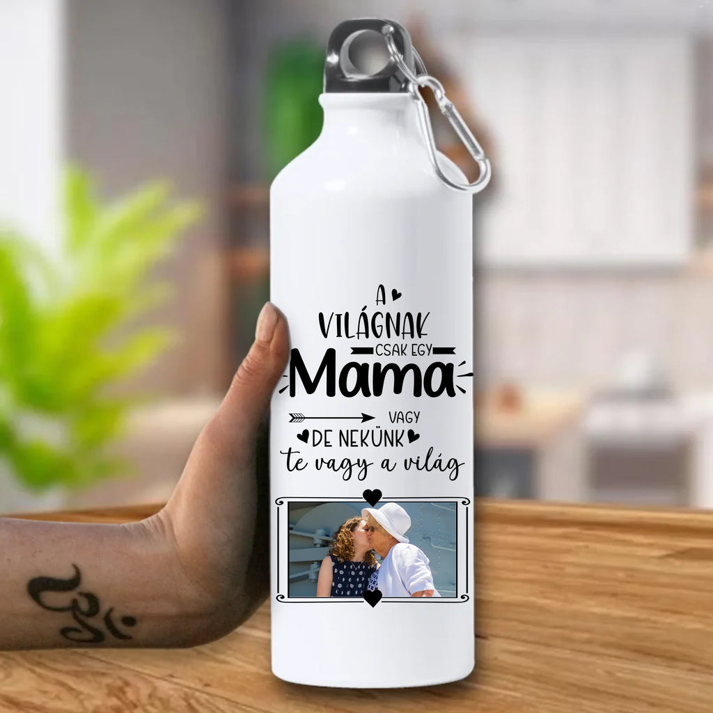 Egyedi kulacs fényképpel és választható felirattal mamának - Ajándékverzum