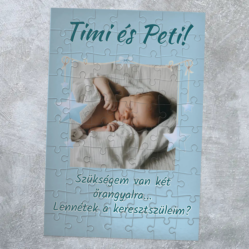 Egyedi fényképes puzzle - lennétek a keresztszüleim? - Ajándékverzum