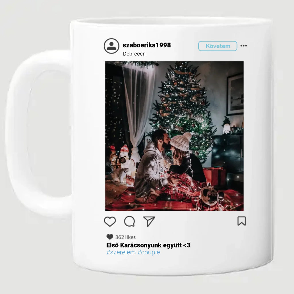 Szerelmes Instagram poszt - kerámia bögre - Ajándékverzum