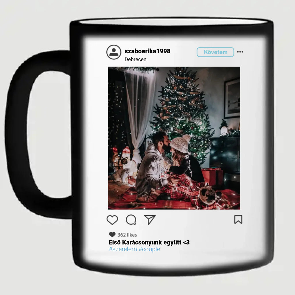Szerelmes Instagram poszt - kerámia bögre - Ajándékverzum