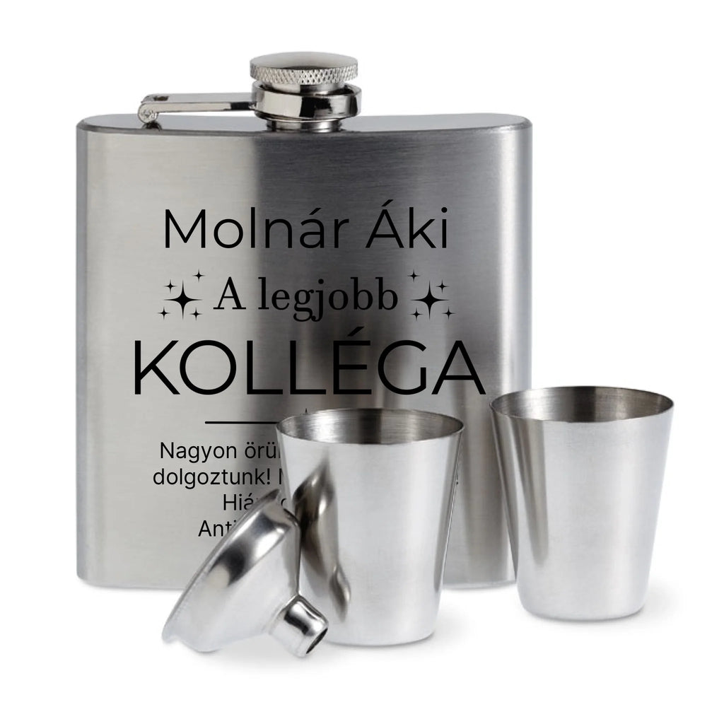 Egyedi flaska pohárral - Ajándékverzum