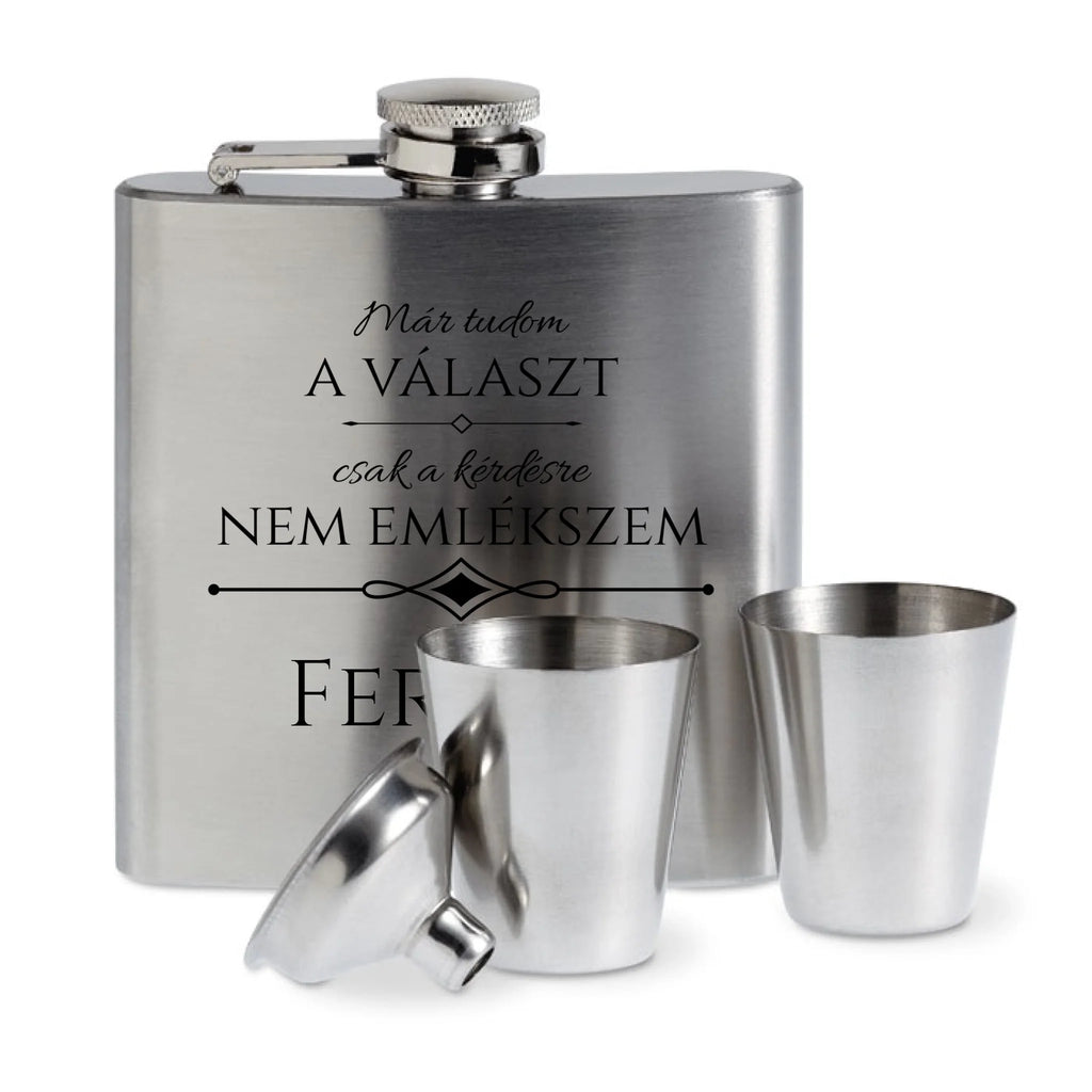 Egyedi flaska pohárral - Ajándékverzum