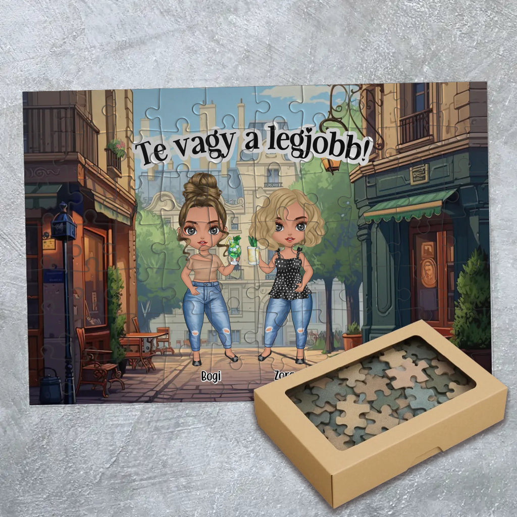 Koktélozó legjobb barátnők - egyedi puzzle - Ajándékverzum