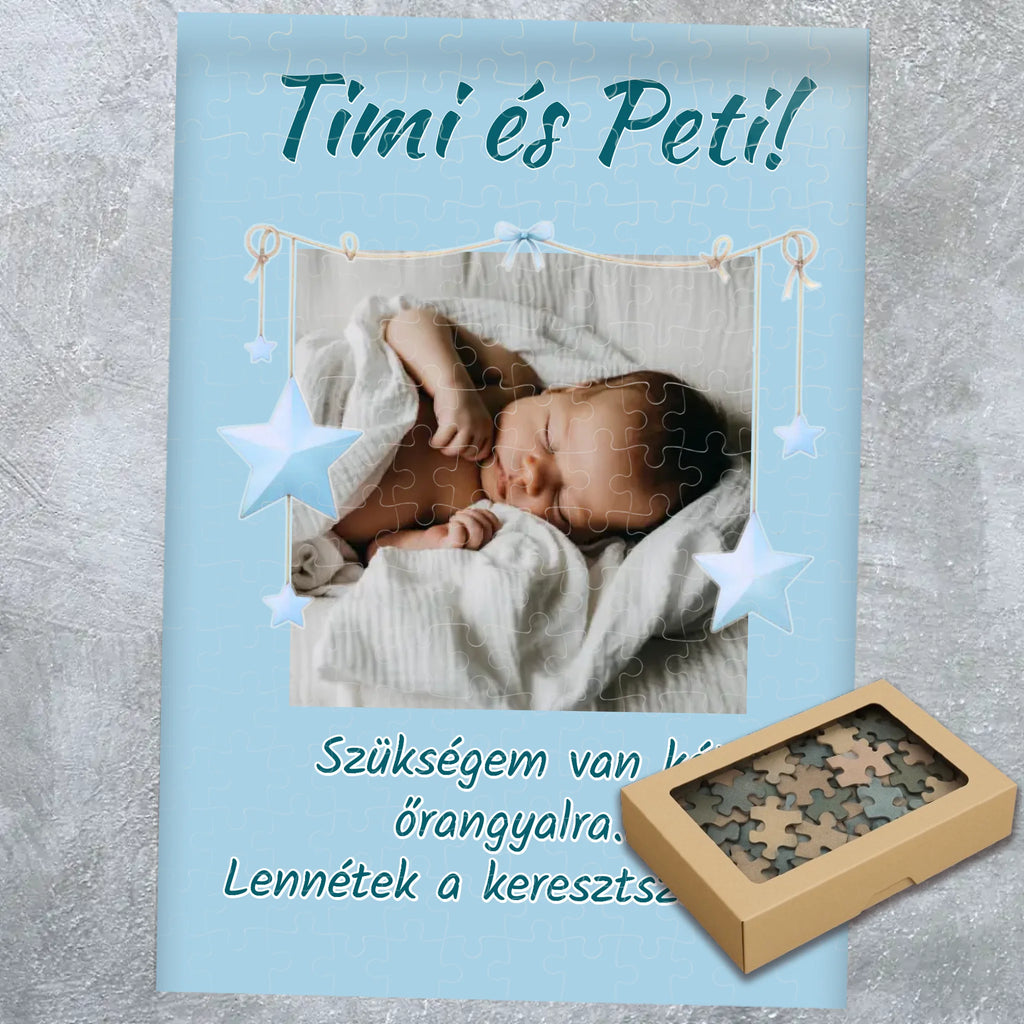 Egyedi fényképes puzzle - lennétek a keresztszüleim? - Ajándékverzum