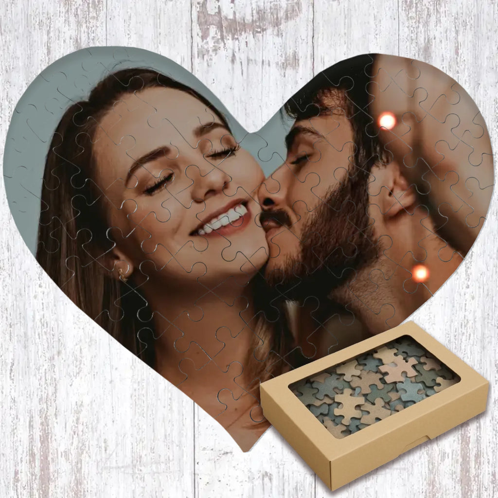 Egyedi fényképes puzzle szív alakú - Ajándékverzum