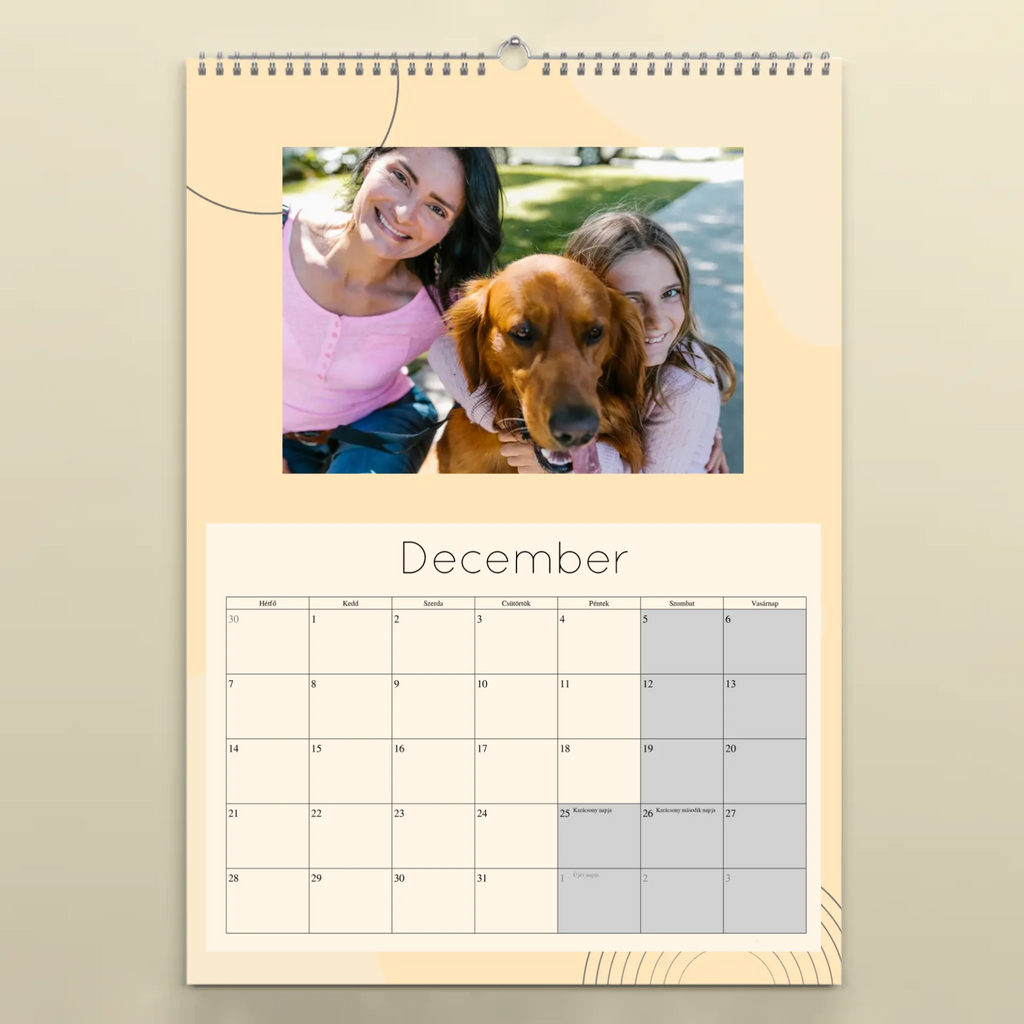 Egyedi fényképes falinaptár 2026 - Ajándékverzum