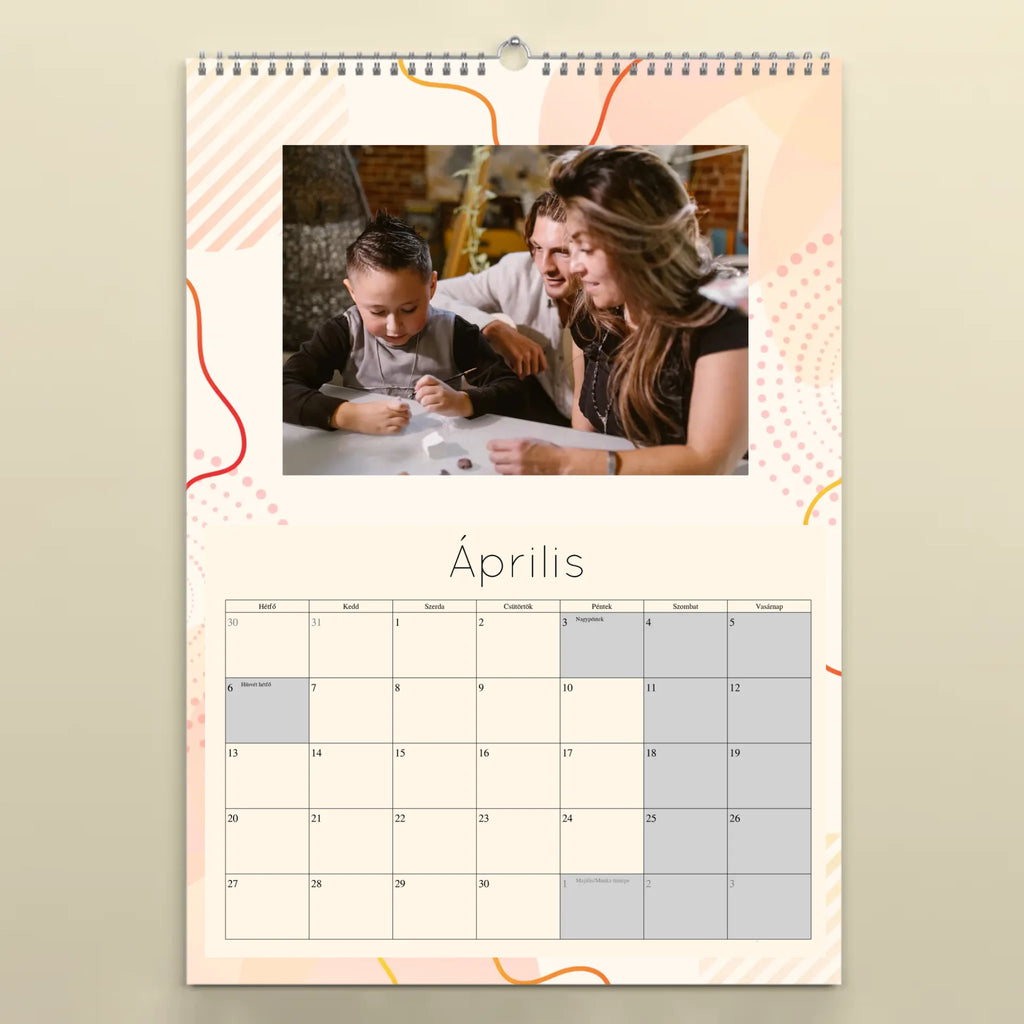 Egyedi fényképes jegyzetelős falinaptár 2026 - Ajándékverzum
