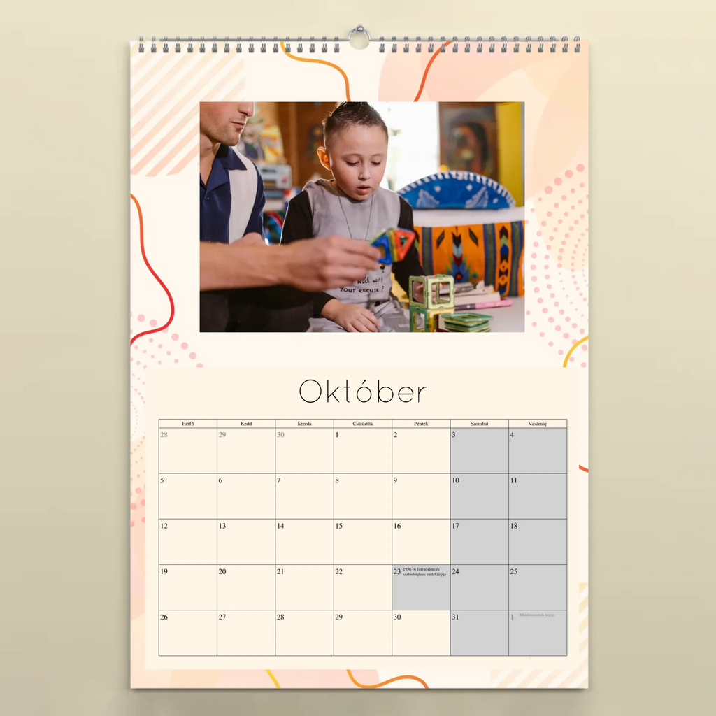 Egyedi fényképes jegyzetelős falinaptár 2026 - Ajándékverzum