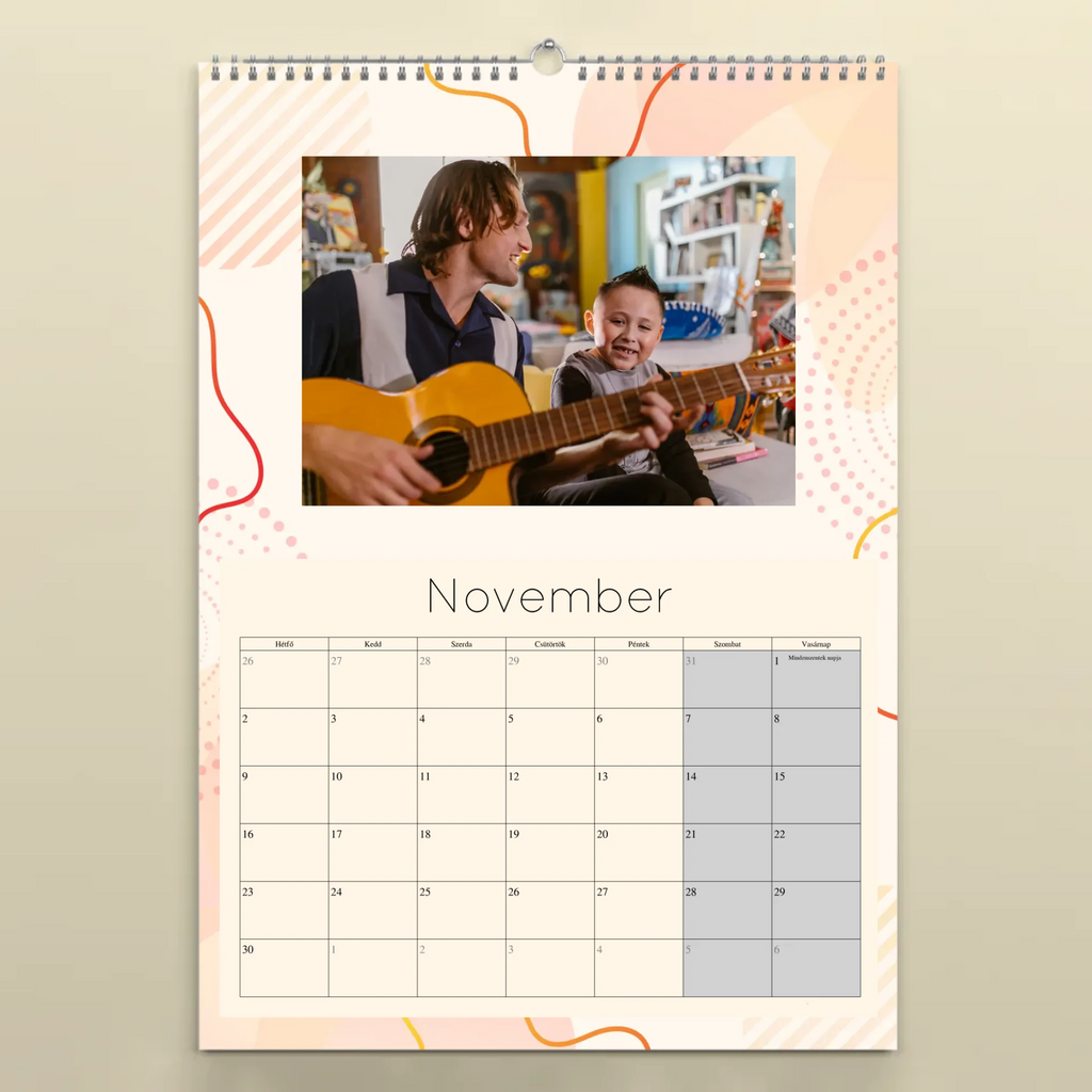 Egyedi fényképes jegyzetelős falinaptár 2026 - Ajándékverzum