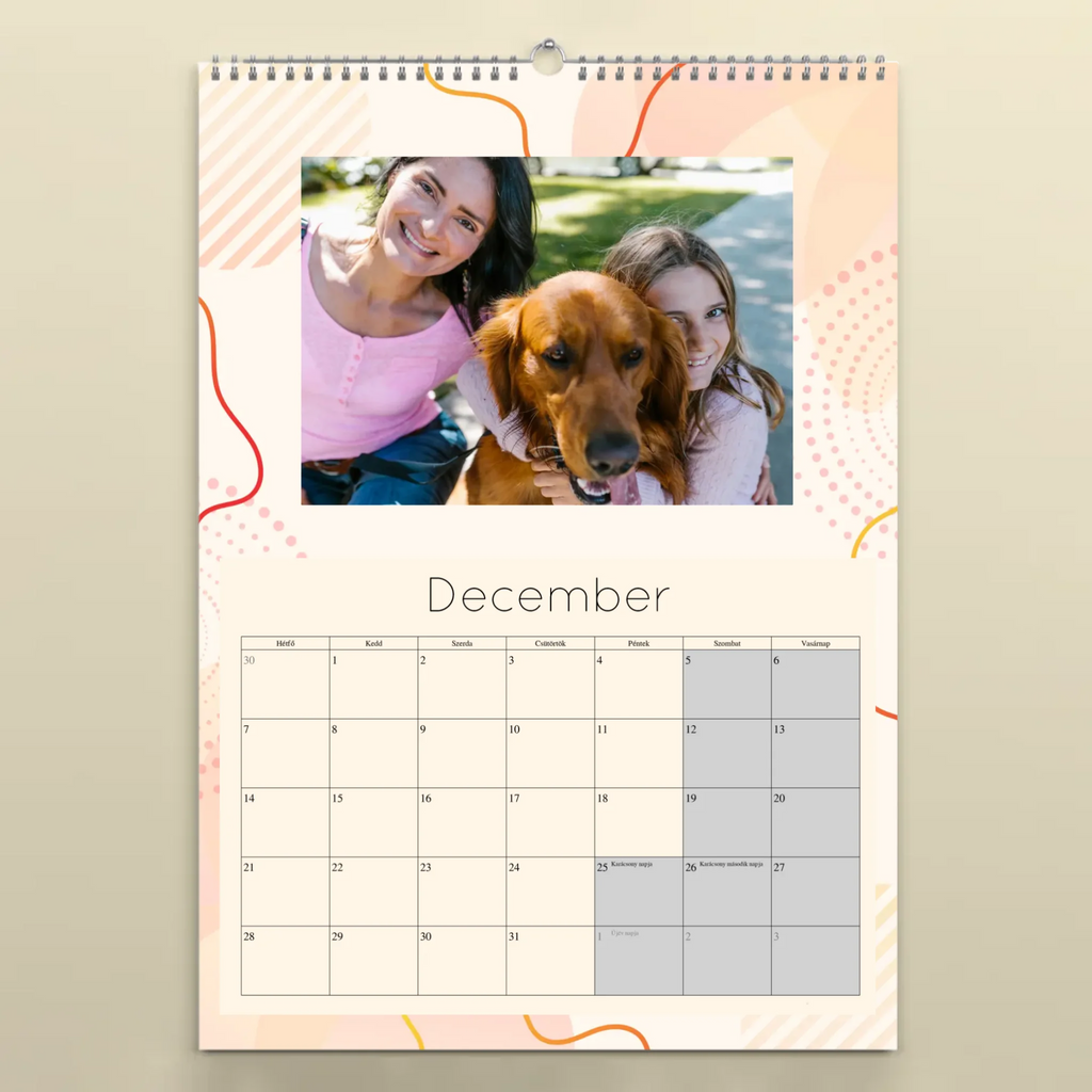 Egyedi fényképes jegyzetelős falinaptár 2026 - Ajándékverzum