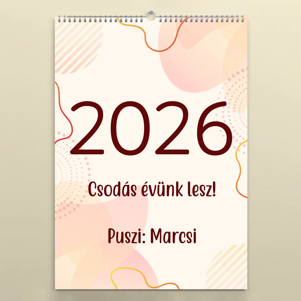 Egyedi fényképes jegyzetelős falinaptár 2026 - Ajándékverzum