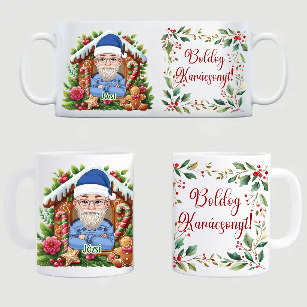 Egyedi karakteres karácsonyi bögre idősebb férfiaknak - Ajándékverzum