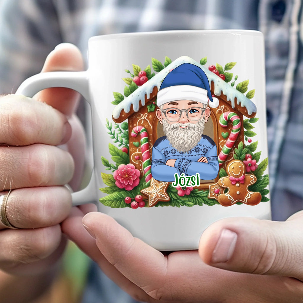 Egyedi karakteres karácsonyi bögre idősebb férfiaknak - Ajándékverzum