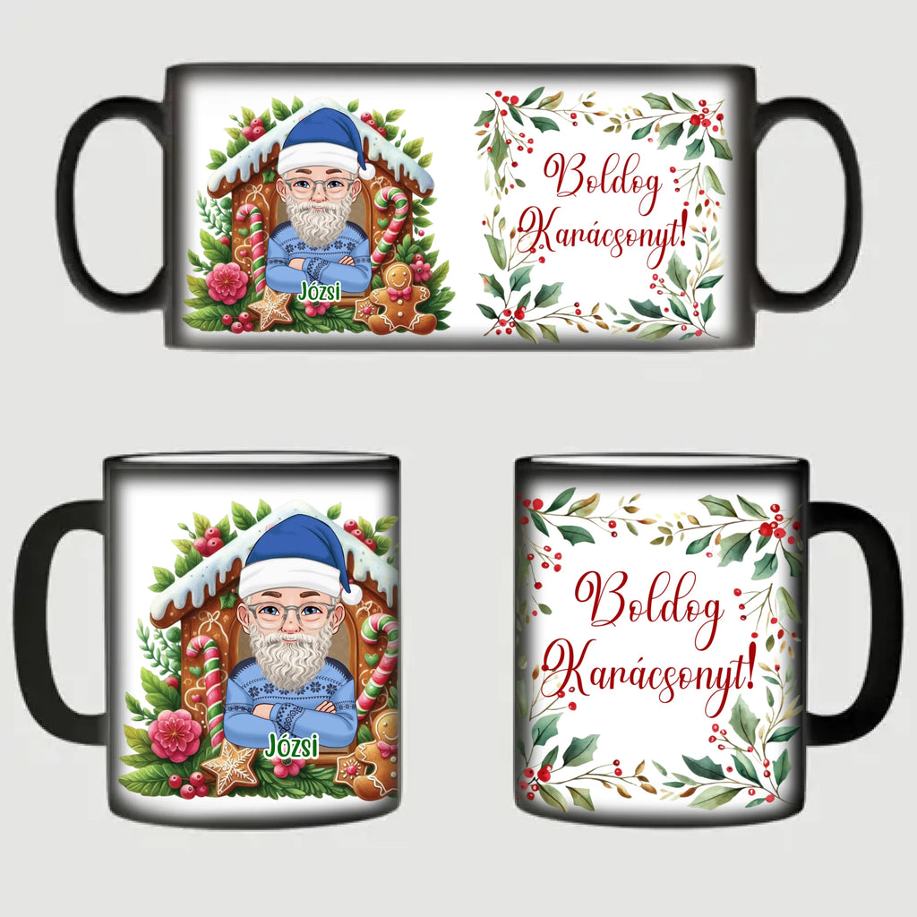 Egyedi karakteres karácsonyi bögre idősebb férfiaknak - Ajándékverzum