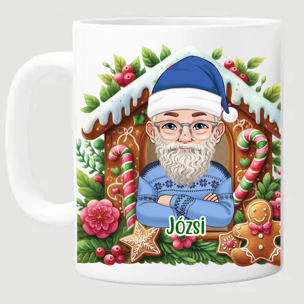 Egyedi karakteres karácsonyi bögre idősebb férfiaknak - Ajándékverzum