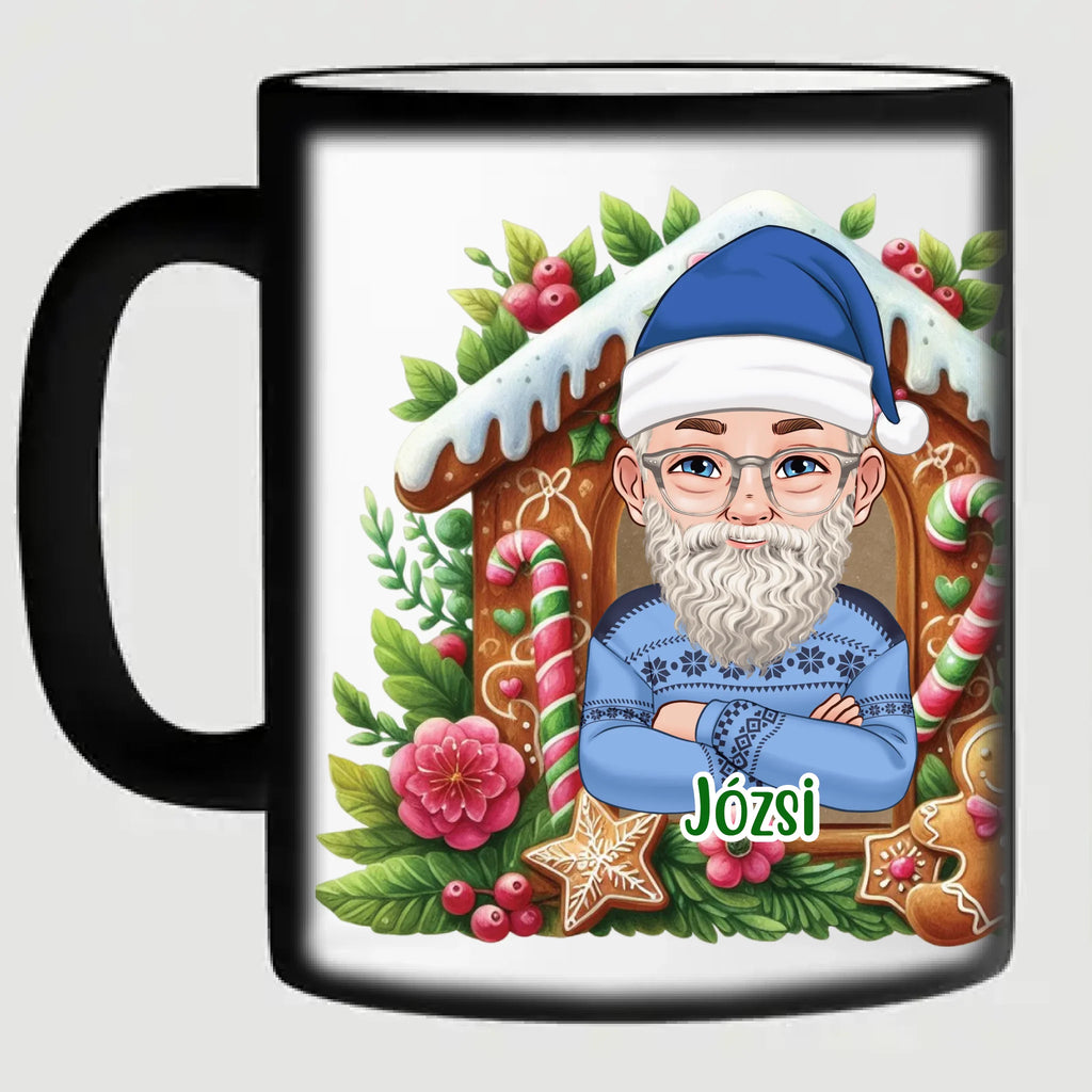 Egyedi karakteres karácsonyi bögre idősebb férfiaknak - Ajándékverzum