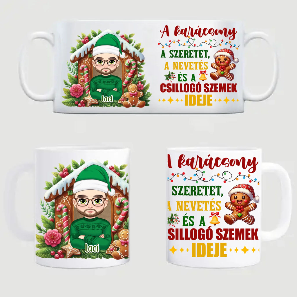 Egyedi karakteres karácsonyi bögre férfiaknak - Ajándékverzum