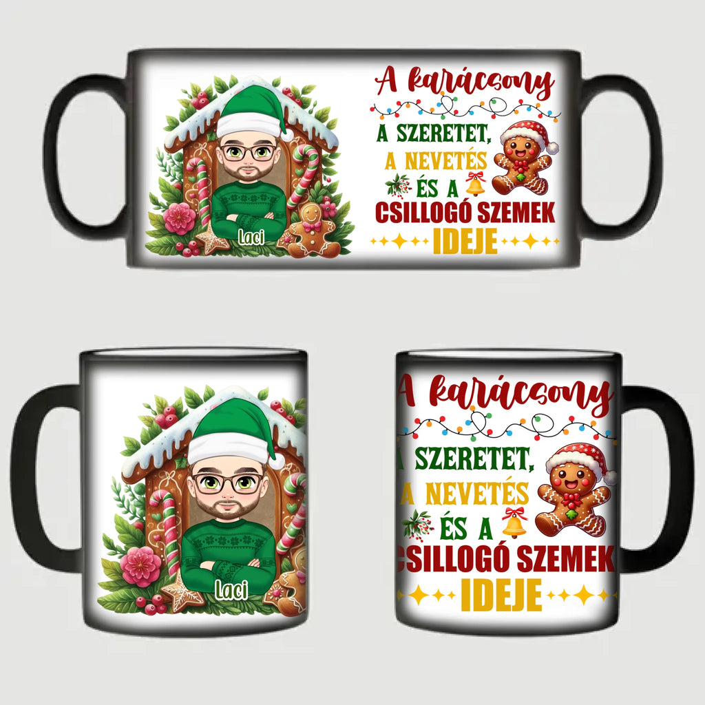 Egyedi karakteres karácsonyi bögre férfiaknak - Ajándékverzum