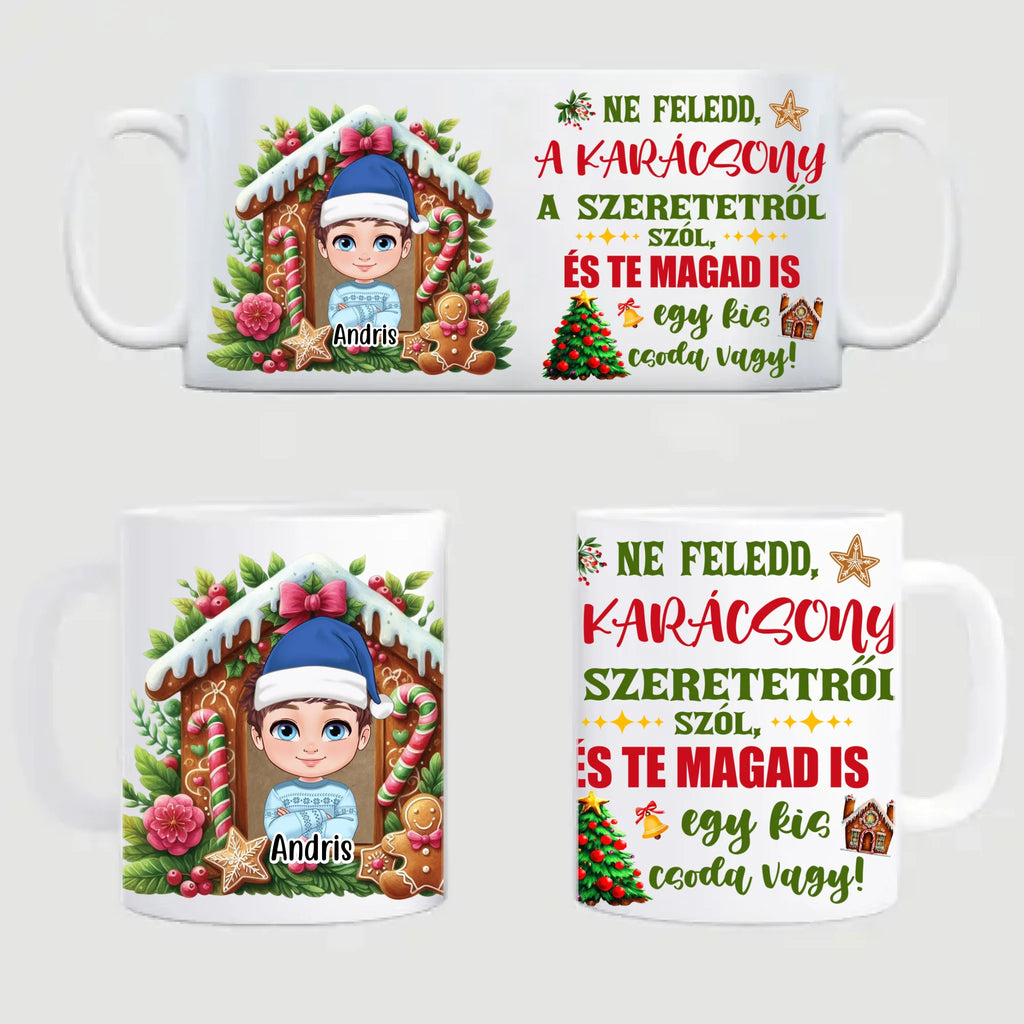 Egyedi karakteres karácsonyi bögre fiúknak - Ajándékverzum