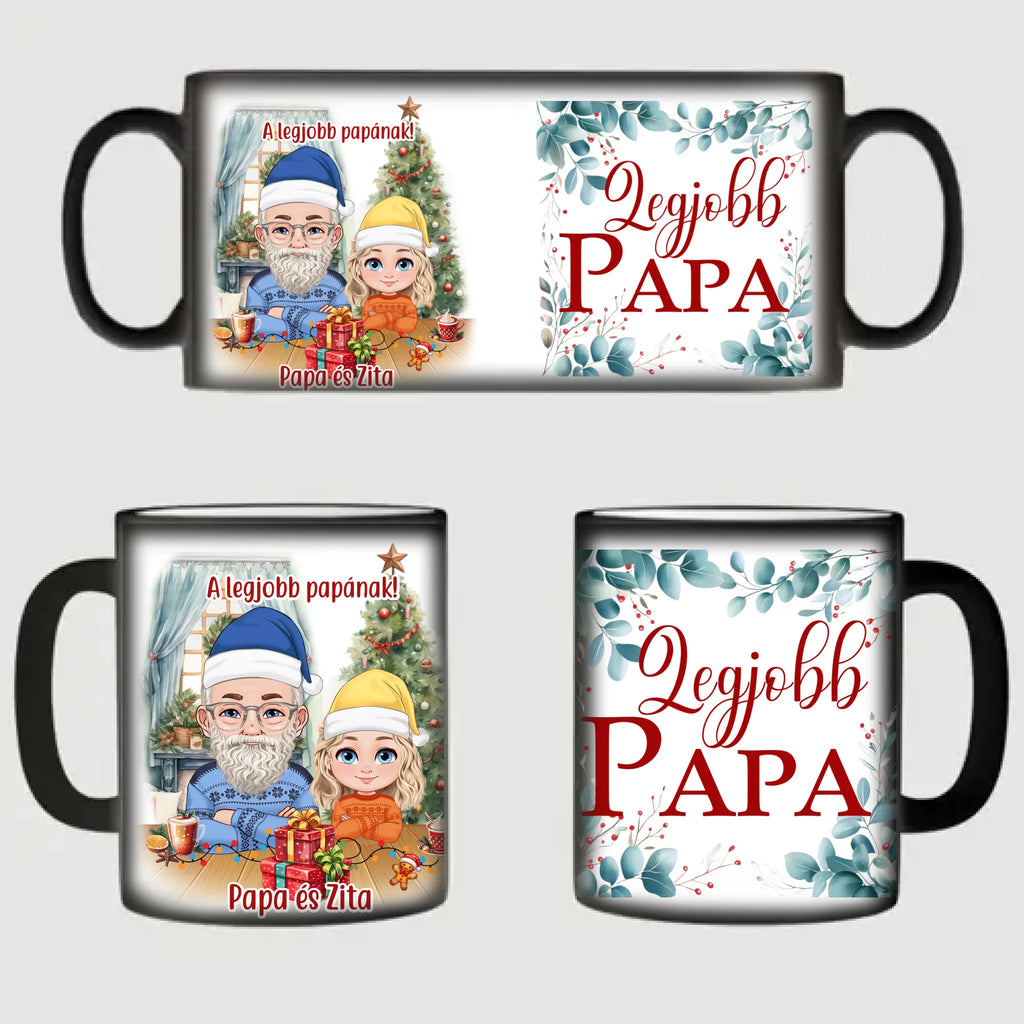 Egyedi karakteres karácsonyi bögre papának - Ajándékverzum