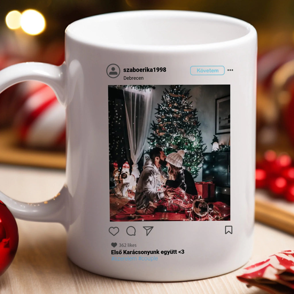 Szerelmes Instagram poszt - kerámia bögre - Ajándékverzum