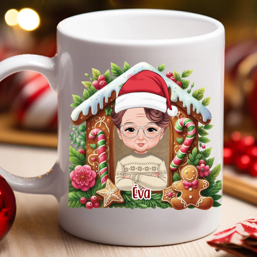 Egyedi karakteres karácsonyi bögre idősebb nőknek - Ajándékverzum