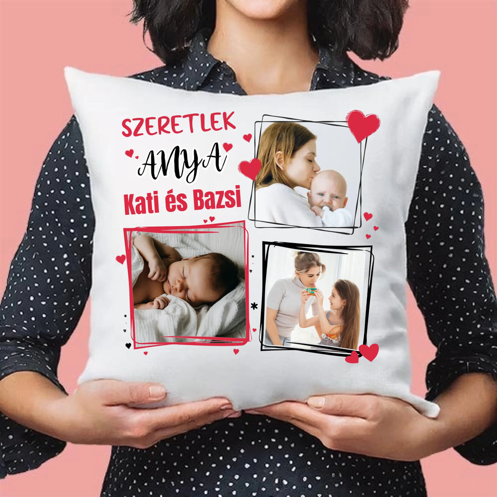 Anyák napi fényképes párna 3 képpel - Ajándékverzum