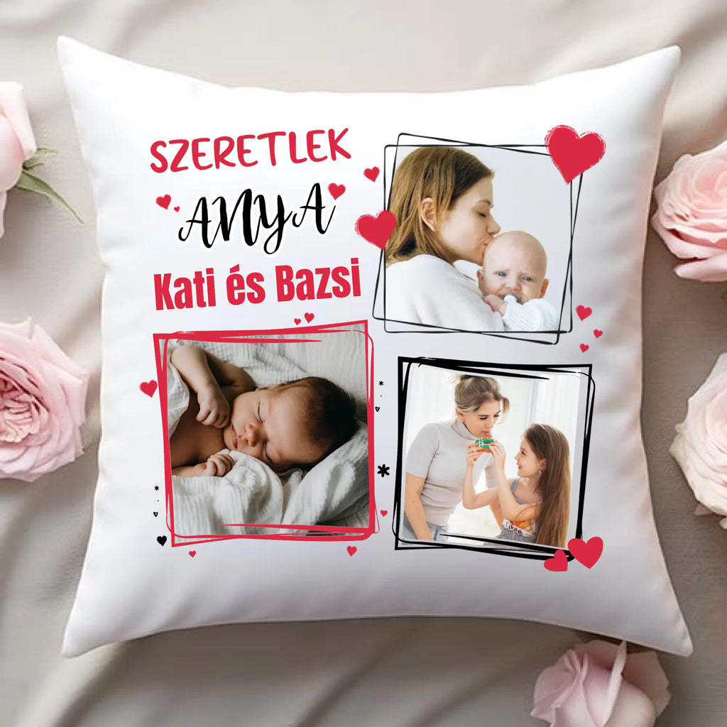 Anyák napi fényképes párna 3 képpel - Ajándékverzum