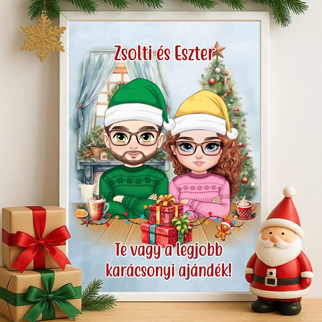 Egyedi fényképes karácsonyi falikép A3 méretben - Ajándékverzum