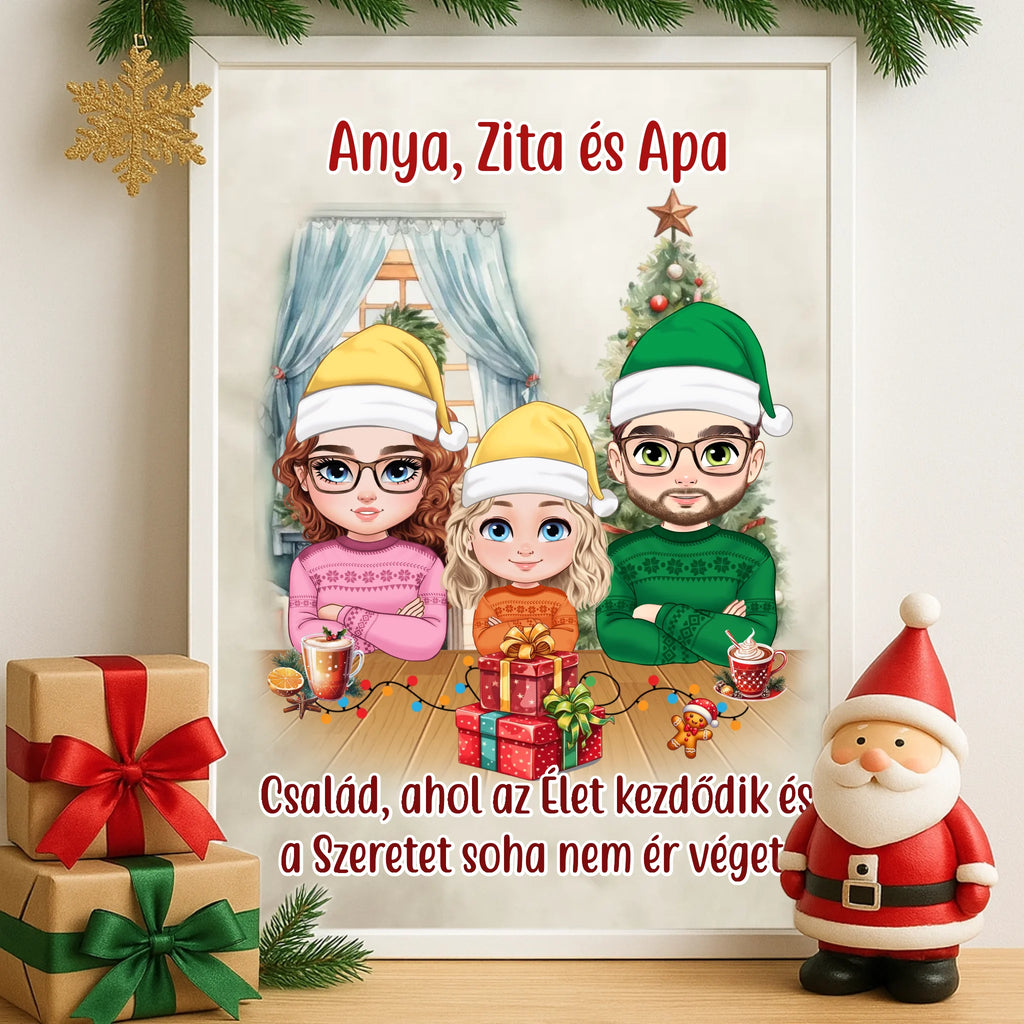 Egyedi fényképes karácsonyi falikép A3 méretben - Ajándékverzum